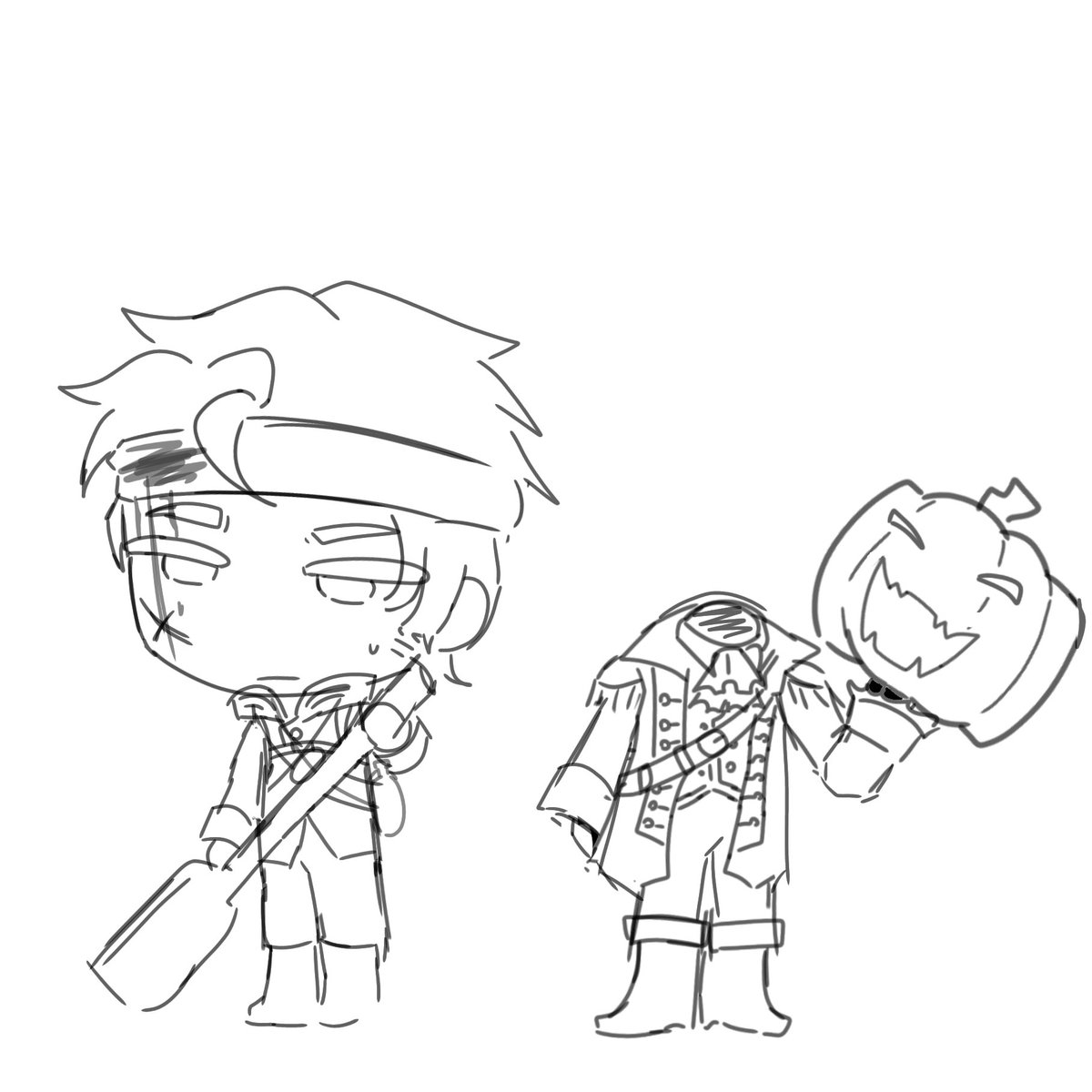 Crayoneater009's tweet photo. Planning to make them into keychains eventually
I lowk didn't like how I draw chibis so i changed it up a bit

Gnb Halloween stuff ok

#gutsandblackpowder https://t.co/2ofn46DwcC