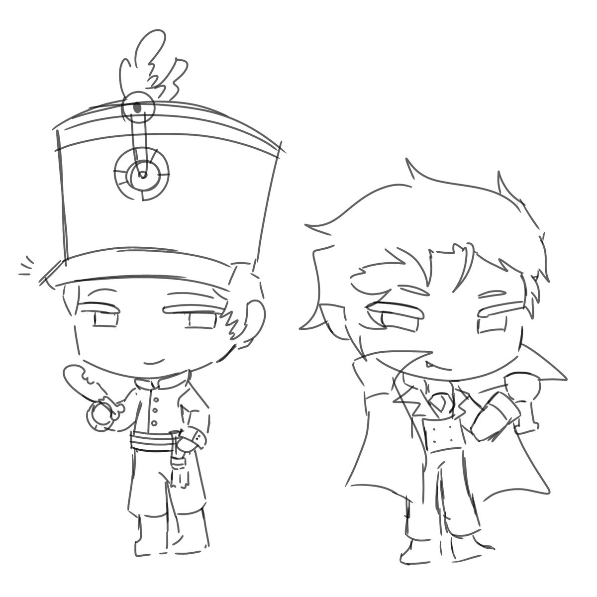Crayoneater009's tweet photo. Planning to make them into keychains eventually
I lowk didn't like how I draw chibis so i changed it up a bit

Gnb Halloween stuff ok

#gutsandblackpowder https://t.co/2ofn46DwcC