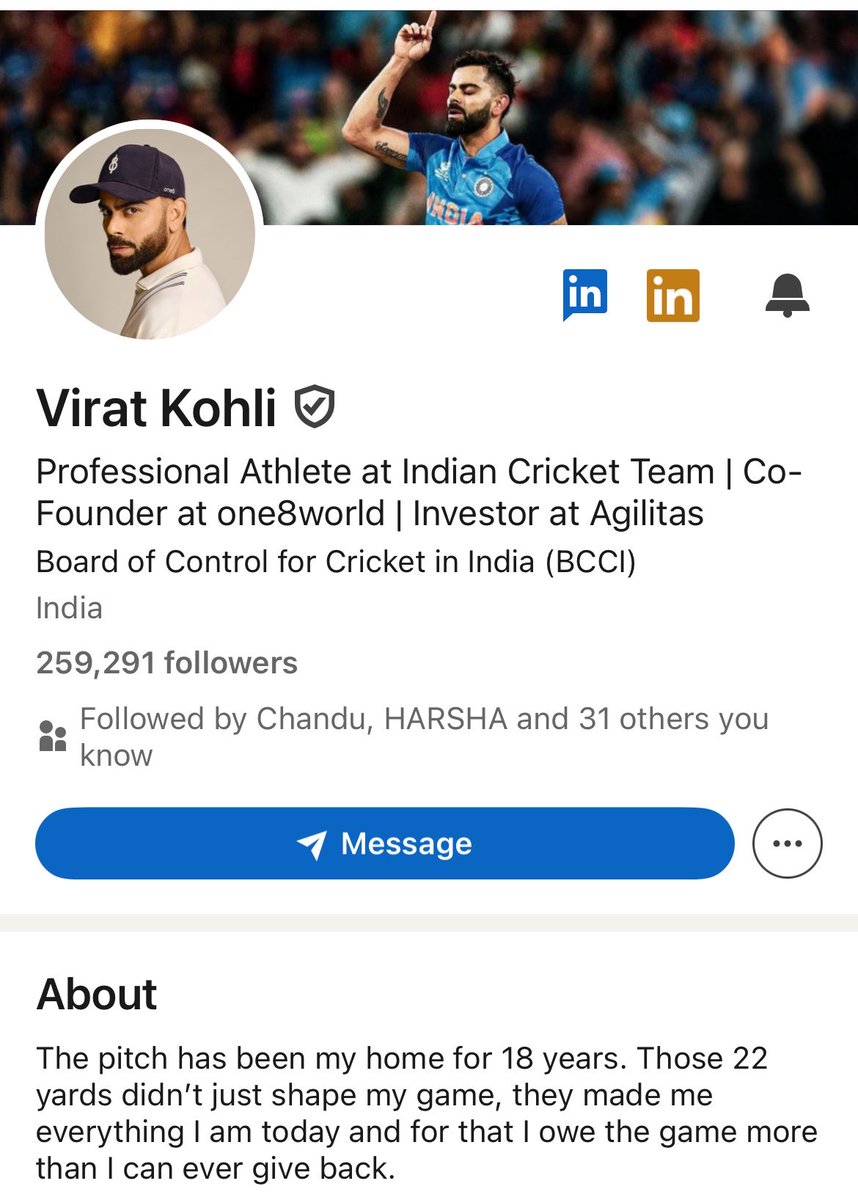 M_0_28's tweet photo. Virat Kohli on LinkedIn before GTA 6 https://t.co/6g0KTj8ssw