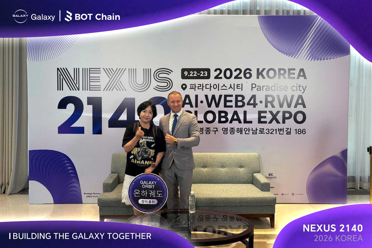 Galaxy_GXO's tweet photo. 📡 NEXUS 2140 2026 KOREA — CONTINUED COVERAGE

The event has concluded, but GALAXY ORBIT’s momentum in Korea continues.

From on-site dialogue to new connections, every appearance marks another step toward a broader global stage. 🌐🚀

#GALAXYORBIT #GXO #NEXUS2140 #Web3 https://t.co/rVMynYLIiv