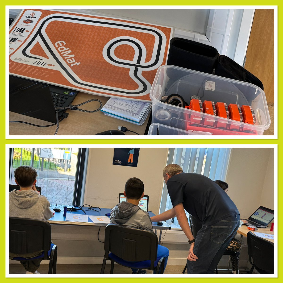 compxsheffsouth's tweet photo. Monthly #HomeEducation Sessions! 

Today they are learning the basics with Edison Robots, Scanning barcodes, experimenting with EdScratch coding and finishing off with their very own Robot Wars using LEGO-built creations! 🤖🧱 

More info: https://t.co/tNHeIfHAFG 

#Sheffield https://t.co/18LhGzFFrz