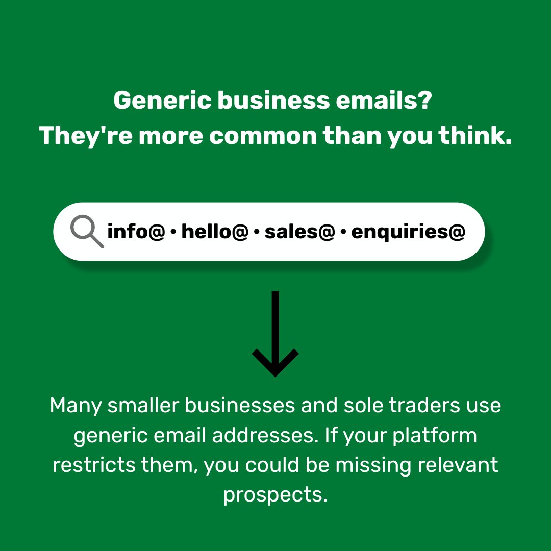 InsightDataLTD's tweet photo. How many potential customers are you missing out on?

With STEM, generic business email addresses like info@, hello@ and sales@ are welcome.

Want to get more from your B2B email marketing? Get in touch: https://t.co/j0fMgqf8Hb https://t.co/o20bTWvDD9