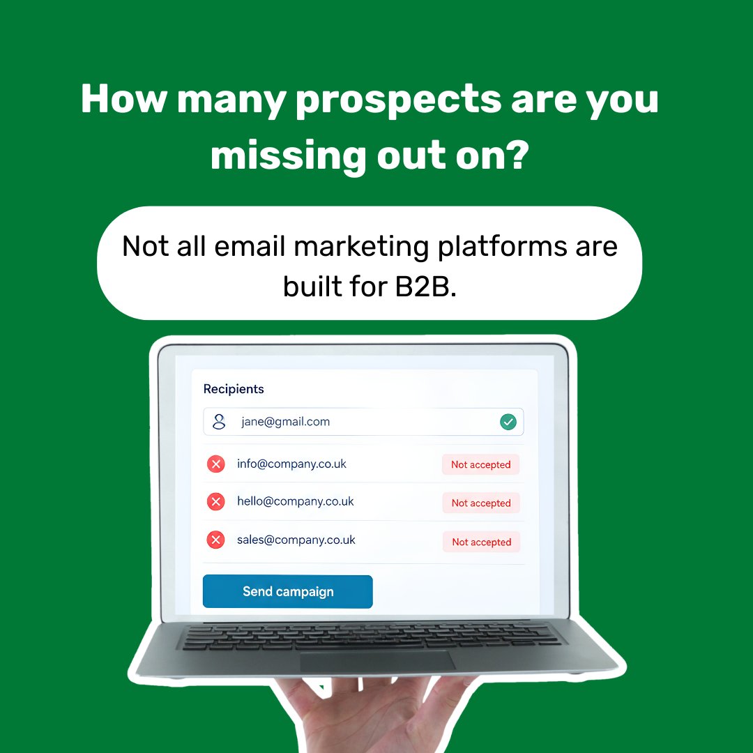 InsightDataLTD's tweet photo. How many potential customers are you missing out on?

With STEM, generic business email addresses like info@, hello@ and sales@ are welcome.

Want to get more from your B2B email marketing? Get in touch: https://t.co/j0fMgqf8Hb https://t.co/o20bTWvDD9