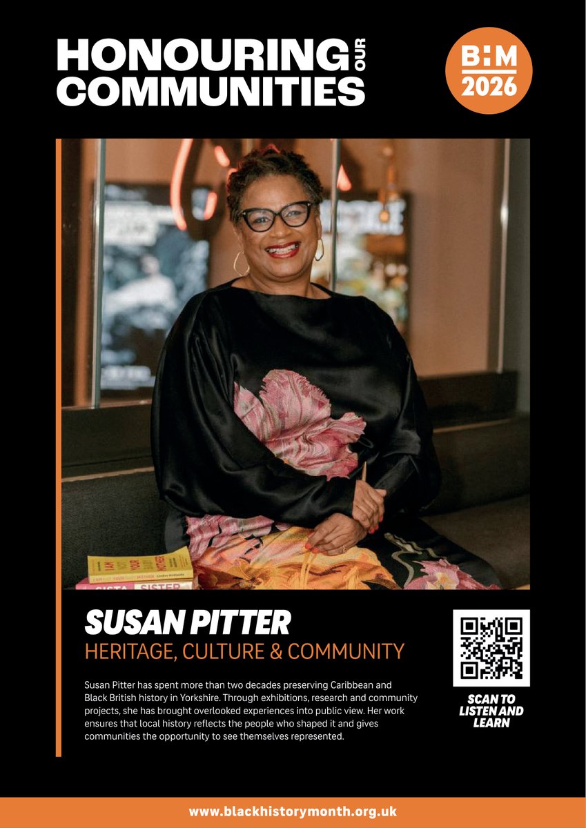 bhmuk's tweet photo. Our family stories belong in history too. This Black History Month, we honour Susan Pitter through Honouring Black Britain 2026.
Nomination: https://t.co/p6UJdS0tOX
Listen: https://t.co/ZD2U2fBOD5
#BlackHistoryMonth #HonouringOurCommunities #HonouringBlackBritain https://t.co/kvNClxgGvJ