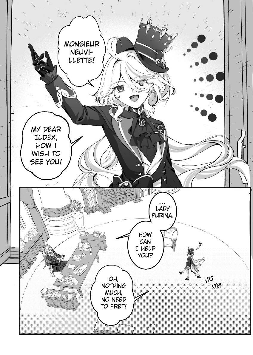 gaiarium's tweet photo. As a belated celebration for Furina’s birthday, here is the #neuvifuri comic that was released years ago~ 

CW: A lot of scene from AQ ‘Masquerade of the Guilty’ 

3/14 https://t.co/Rw3Sc9kr79
