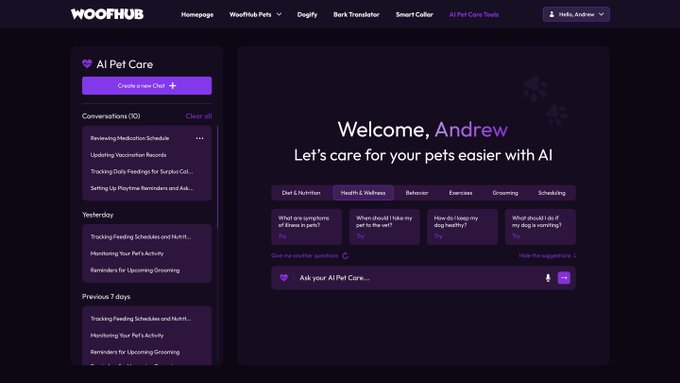 bertcoincto's tweet photo. AI is becoming part of everyday life.  

So we asked ourselves one question:  How can it make life better for pet owners?  

The answer is WoofHub AI Pet Care, an AI assistant built to help you care for your pet through smarter conversations, practical guidance, and answers whenever you need them. 

 Powered by $BERT.