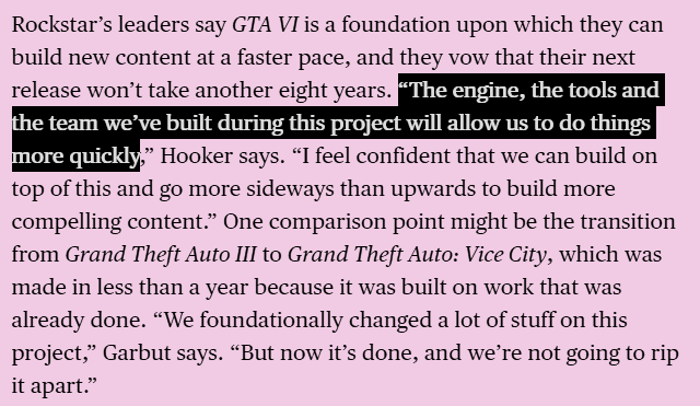 videotech's tweet photo. MAJOR NEWS: Rockstar Games says with @jasonschreier their next game release won't be take eight years as the company has developed new tools to develop at a much faster pace.

Source: https://t.co/uGgprfUjjt https://t.co/Zy92I6wsln