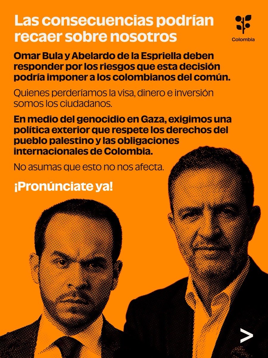 Colombia_GSF's tweet photo. Exigimos una política exterior respetuosa de la normatividad internacional y de la soberanía de los pueblos. 

Colombia está con Palestina 🇨🇴🇵🇸 https://t.co/cVQVdJ0tCt