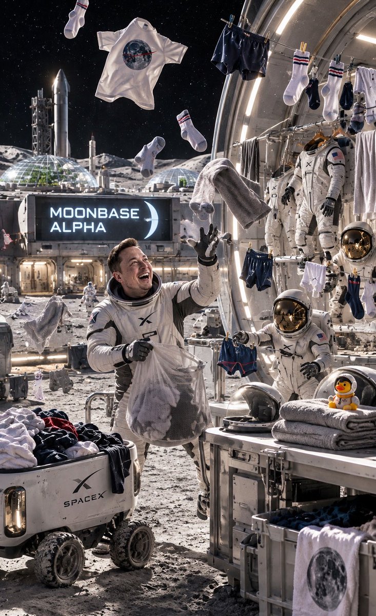 Moonbase__Alpha's tweet photo. Laundry day on Moonbase Alpha 😂 https://t.co/4mbwx7wDGo