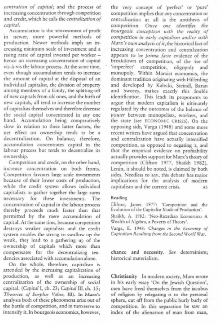 patrickmokre's tweet photo. Anwar Shaikh war ein entschiedener Kritiker der Monopolkapitalismus- und imperfekter Wettbewerb-Theorien in der heterodoxen Ökonomie. Gleichzeitig hat er Marx' Analyse der Konzentration von großen Kapitalen ernst genommen - zum Beispiel in diesem Buchkapitel von 1983. https://t.co/xP8KpojYk2