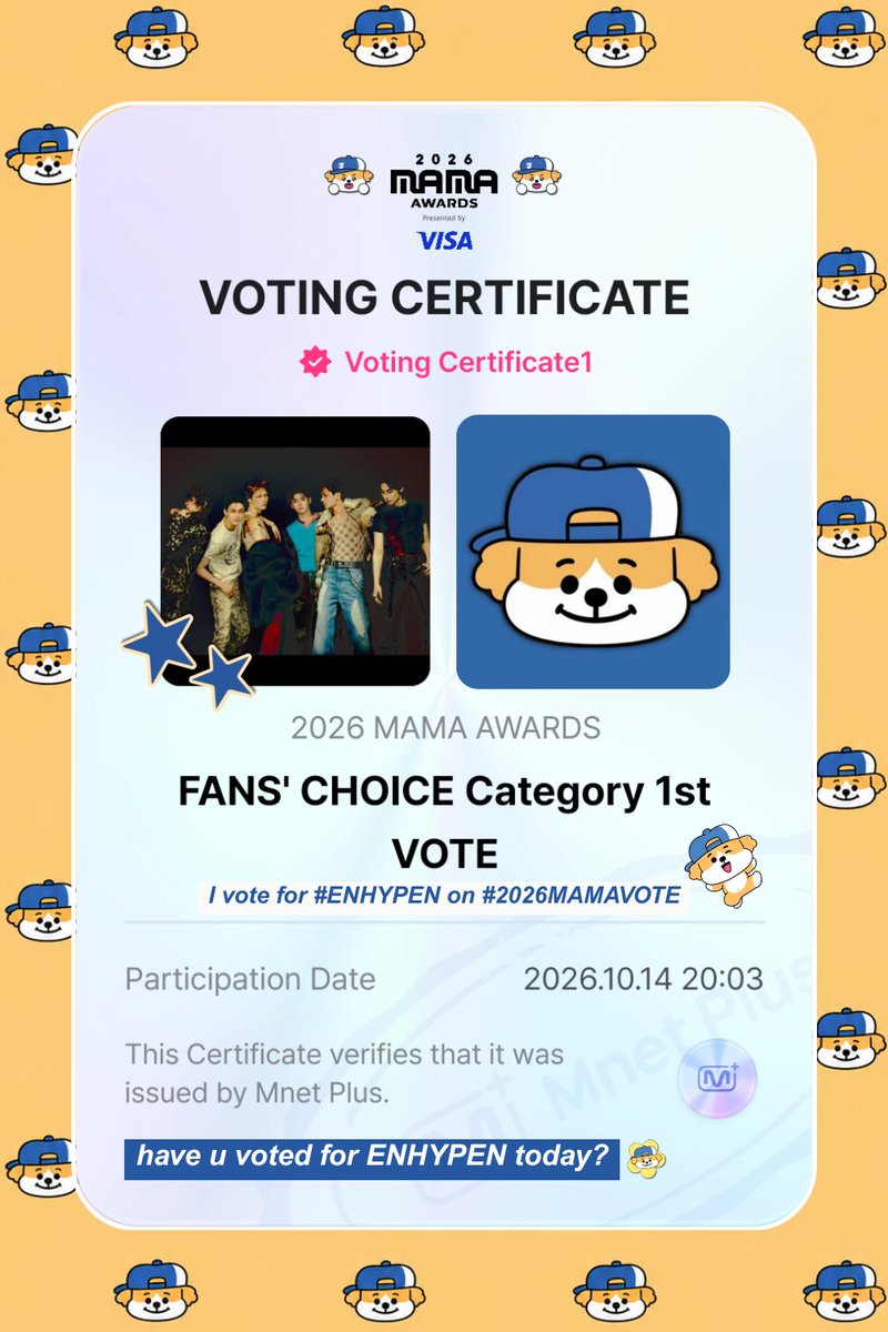 jakeforita's tweet photo. I vote for #ENHYPEN on #2026MAMAVOTE https://t.co/6IjqpnN6qs