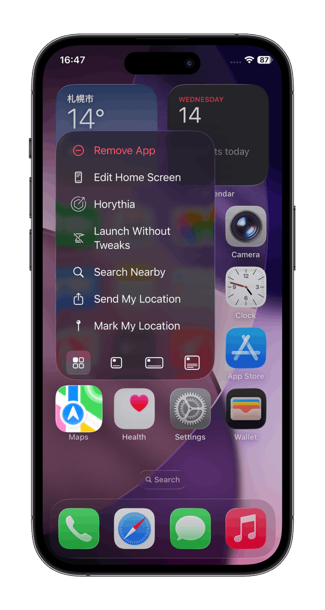 ichitaso's tweet photo. [Upcoming] Horythia - controls the boundaries between your apps and the system

More Info: https://t.co/3ohGLEXGvn

iOS Tweaks Horythia demonstration - YouTube
https://t.co/a7BemPOhHt https://t.co/rI77NYXXmf