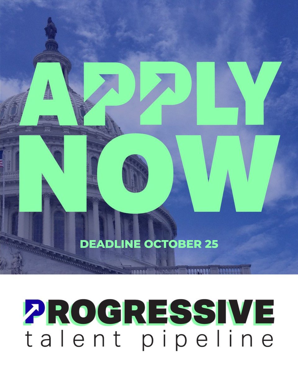 demandprogress's tweet photo. The Oct 25 deadline is coming up!

Want to work in government? The Progressive Talent Pipeline Endorsement Application is LIVE! We'll help you navigate your job search and connect you with a network of people advancing progressive priorities.

Apply here: https://t.co/NmHxKpPdJ5 https://t.co/DkZ56a8yDy
