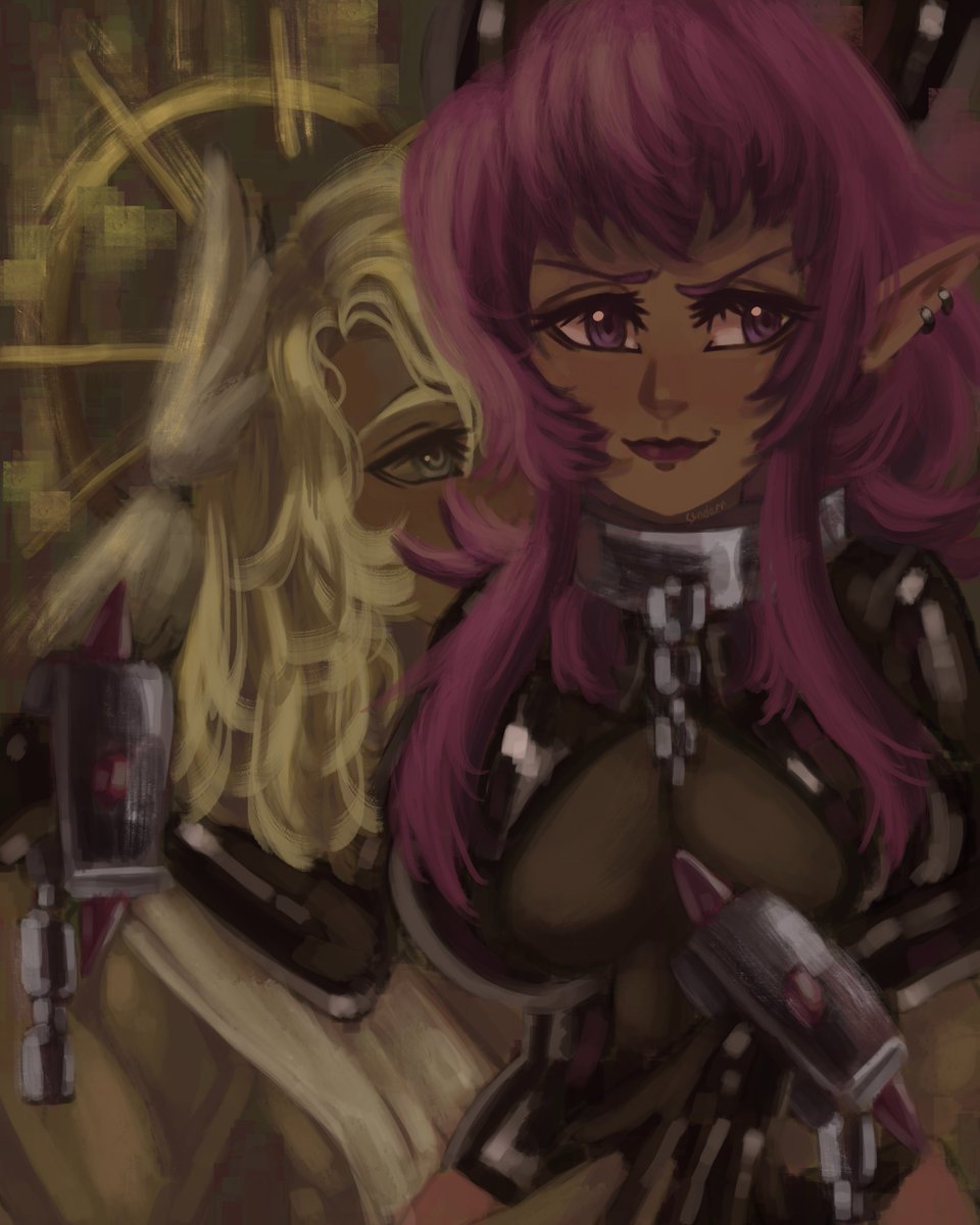 Cynderr_'s tweet photo. Seraph and Lucifer!!! I love @kernelhearts it's been so much fun!!! #kernelhearts #seraph #lucifer #painting https://t.co/1CpwNlpBgr
