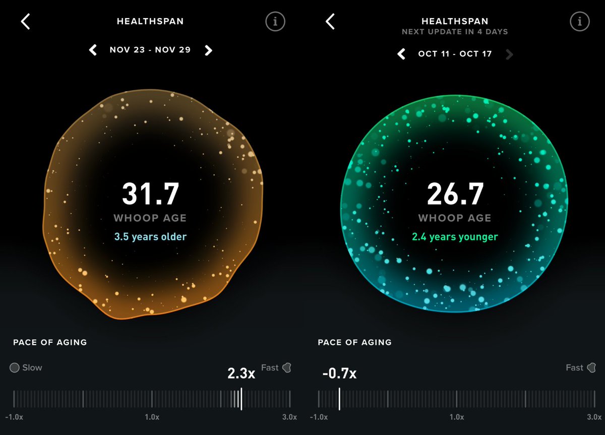 kj4dh4v's tweet photo. after 365 days of fitness tracking, my est. biological age dropped from 31.7 to 26.7 (~6 years). some stats i'm proud of:

- Deadlift: 80kgX6reps -> 150kgX6reps
- Front Squats: 60kgX6reps -> 100kgX6reps
- Started running. 0 -> 5K (6:29/km)
- Body weight: 124.6kg -> 99kg (-25.6kg) https://t.co/tmCnKP1rrZ