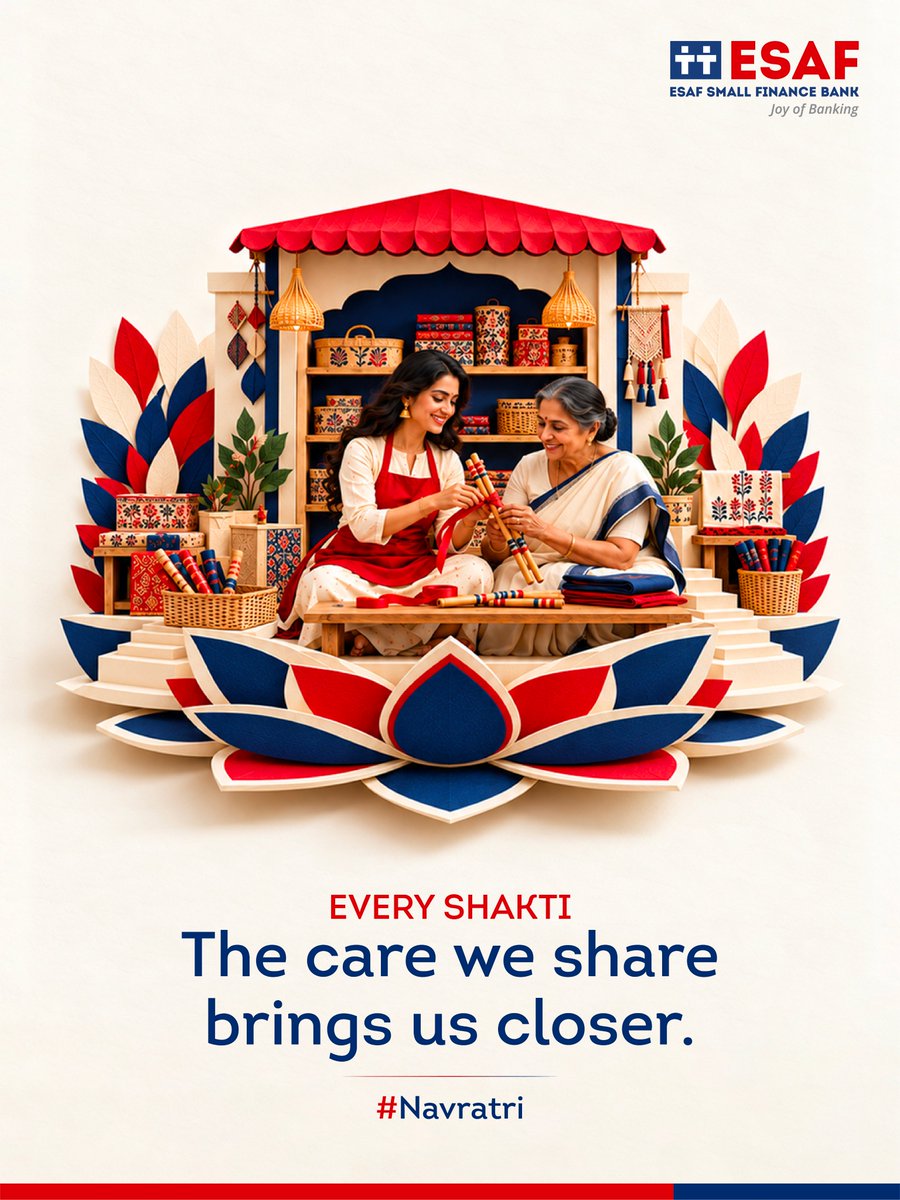 ESAFBank's tweet photo. When care is shared, bonds grow stronger. This Navratri, we celebrate the kindness and togetherness that make every moment meaningful.
#Navratri #EveryShakti #ESAFBank https://t.co/4qeJ4YKRLp