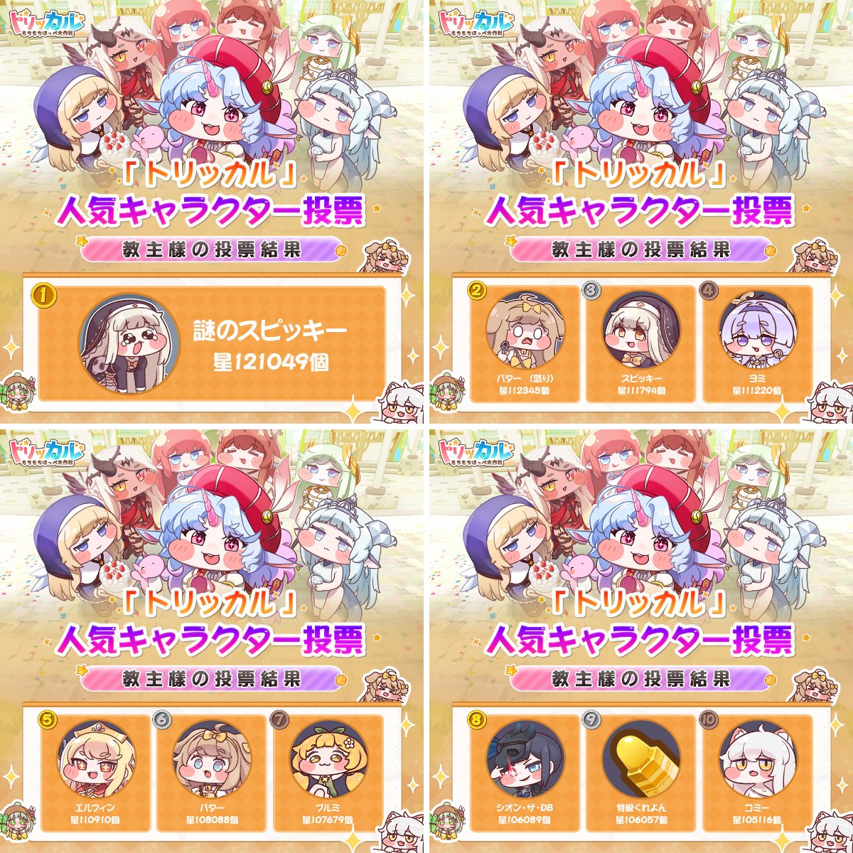 selenothea's tweet photo. コミーは普通に人気なんだけど、「人気キャラの中では最下位」って感じ
比較対象が強すぎるだけや

マーゴを見ろ、存在すら忘れられてるぞ https://t.co/xg2CtEQYbe