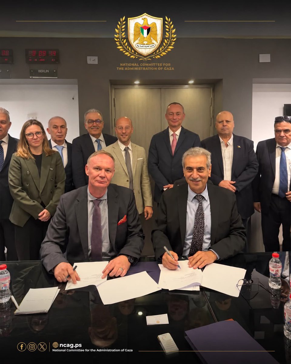 nmladenov's tweet photo. Yesterday in Cairo, @NCAG and @giz_gmbh signed an important MOU. Practical technical cooperation on services, recovery and capacity-building is essential to moving forward. None of this is easy, but sustained support from partners, under Palestinian leadership through NCAG, is necessary to translate the Comprehensive Plan and #UNSC Resolution 2803 into real tangible improvements for people in Gaza @BoardOfPeace