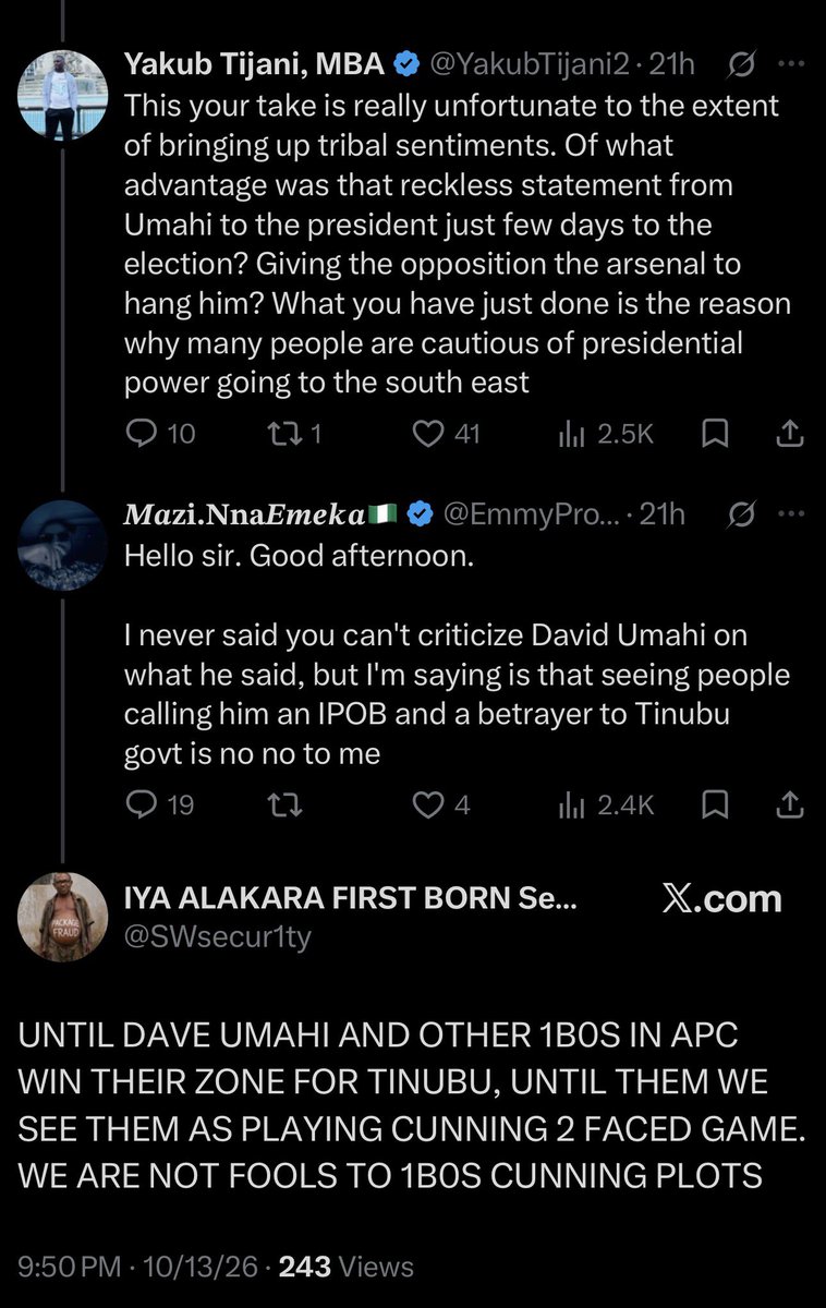 Uptownoflagos's tweet photo. APC Igbos twerking for BAT are being reminded of their place by Ronus 🤦🏽‍♂️ https://t.co/boUq1X6BRD