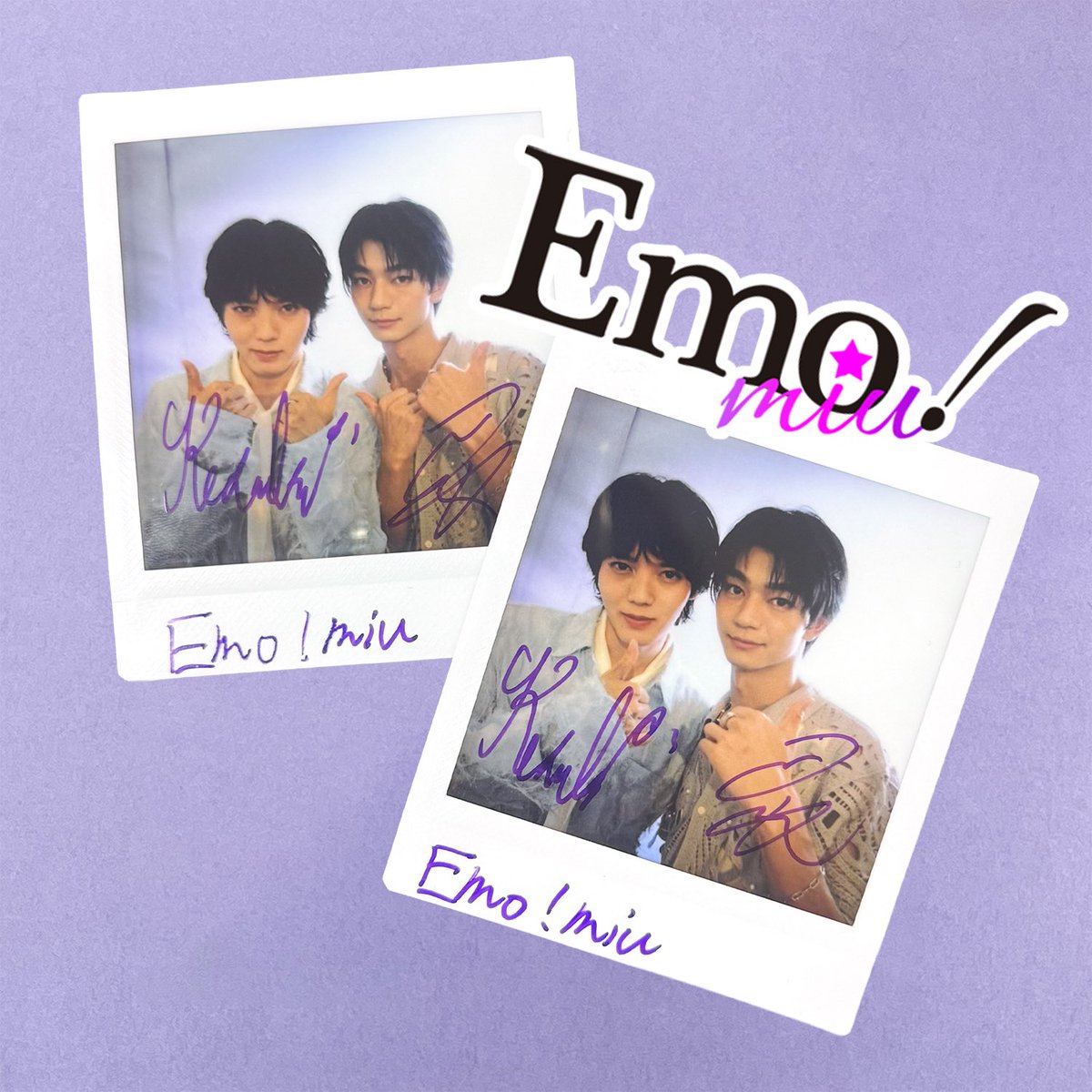Emo_miu's tweet photo. ＼✨プレゼント✨ ／
#小泉光咲×#吉澤要人 インタビュー記念！直筆サイン入りチェキを【2名様】に🤍💜
@kanamey_0712 @genjibu_sdr
#ゲンジブ  #かげーず #ご褒美ラリン #Emomiu

応募方法は
①@Emo_miuフォロー
②この投稿と下の投稿をリポスト
〆切／11月15日
 
⏬詳細
🔗https://t.co/rAjD18faiT https://t.co/hKUUHNNqdX