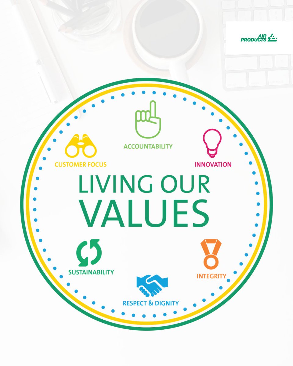 AirProducts_ZA's tweet photo. OUR #VALUES
At Air Products we live by our main six values to guide us in our daily practice.
Accountability
Innovation
Integrity
Respect & Dignity
Sustainability
Customer Focus
https://t.co/3rsnK5jmJq
#GuidingValues #LivingOurValues https://t.co/bccpHXno1H
