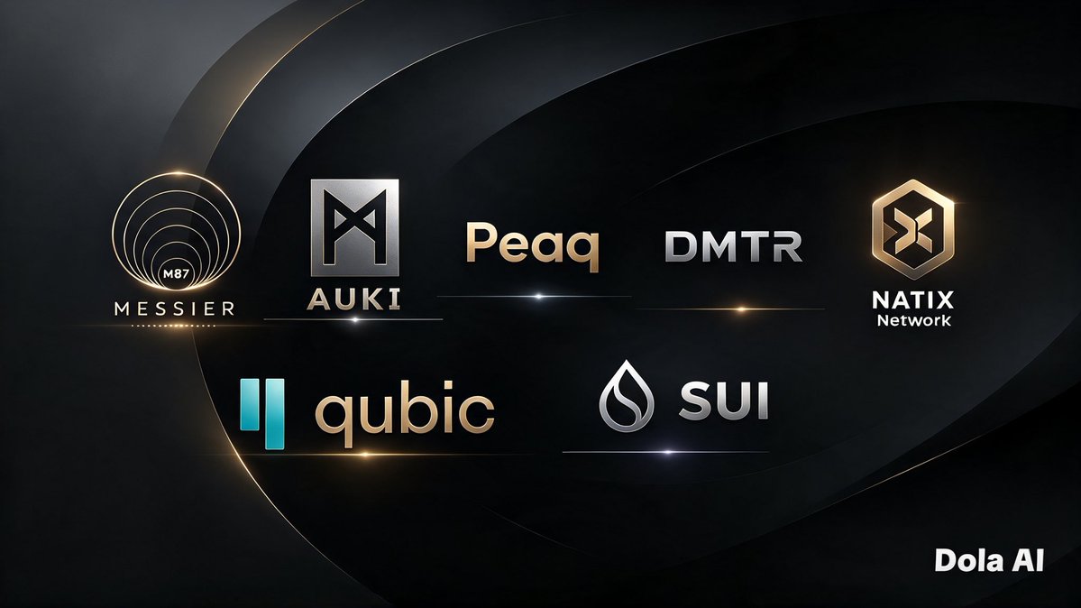 crypto_AB1's tweet photo. My new Portfolio and applying to dollar cost averaging; 

● $M87 — Complete ecosystem building, deflationary model, long-term liquidity locked
● $QUBIC — Useful Proof of Work, Ant Colony Mining, real AI compute utility
● $AUKI — Physical AI & spatial intelligence, real enterprise pilots, growing revenue
● $peaq — DePIN backbone, machine economy infrastructure, growing ecosystem
● $SUI — High-performance L1, mass adoption focus, expanding continuously
● $NATIX — Real driving data revenue, six-figure deals, buyback & burn mechanism
● $DMTR — Agriculture RWA, global partnerships, solving real-world problems

These aren't just tokens — they're projects building actual value. Holding strong 

Which ones are in your portfolio? 👇tag your projects .