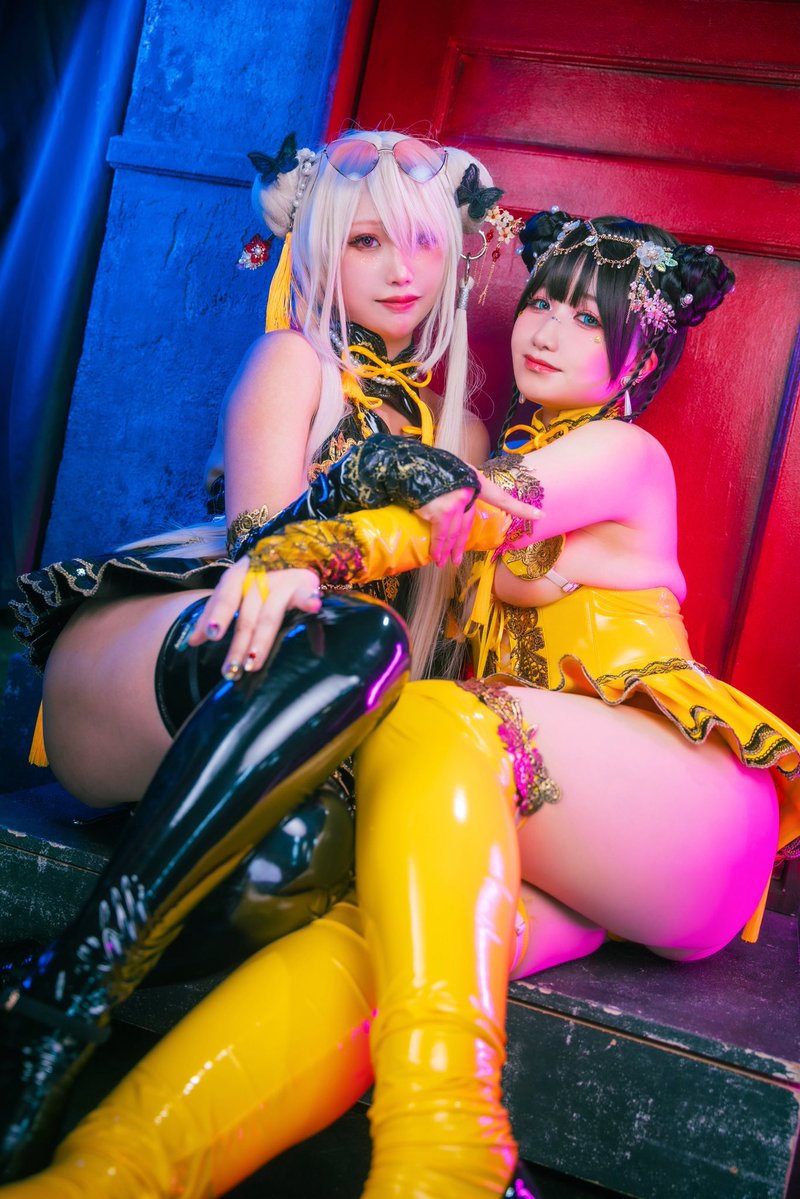 H0sh1m1ya_nana2's tweet photo. 歪萌舎/暗黒王朝 ツインセパレートチャイナ

🖤twins💛

🖤@aya_cos0 
📸@CC_Hayama 
👗@Waimengshe 

#1010エナメル併せ https://t.co/KpPygEPSer