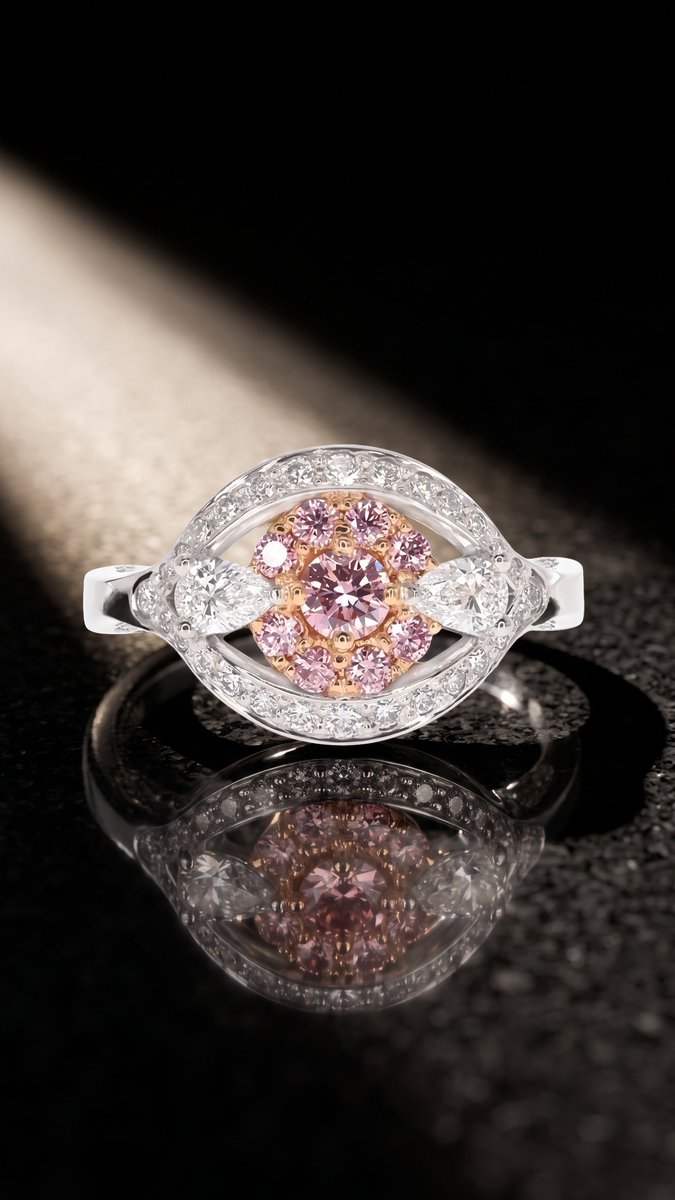 ScagnettiRoma's tweet photo. Rare things deserve a quiet setting. An Argyle pink diamond held in platinum and pear-shaped white diamonds. Crafted in our Cottesloe workshop.
#ArgylePink #PinkDiamond #Platinum #Scagnetti https://t.co/4QwNF2dRPW
