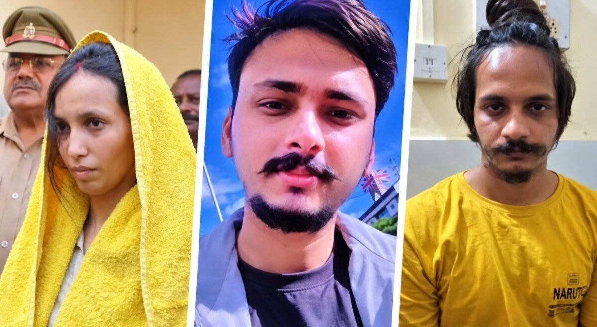 meevkt's tweet photo. "पति को जान से मार कर नीले ड्रम में चुनवाने वाली मुस्कान और उसके प्रेमी साहिल को मौत की सजा.. अदालत ने सुनाया फैसला.. सौरभ को मिला इंसाफ.."

मेरठ के बहुचर्चित 'नीले ड्रम हत्याकांड' में जिला और सत्र न्यायाधीश अरविंद कुमार मिश्रा ने दोनों दोषियों मुस्कान और साहिल शुक्ला को मृत्युदंड की सजा सुनाई है.. मुस्कान और उसका प्रेमी साहिल जेल से वीडियो कॉन्फ्रेंसिंग के माध्यम से जुड़े थे जबकि सौरभ राजपूत की मां रेनू राजपूत और उनके भाई कोर्ट में मौजूद रहे.. 
#Merrut #Murder #BlueDrum #Muskan #Sahil #Saurabh #Court