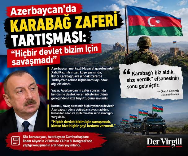 kemalozercom's tweet photo. 🇹🇷🇦🇿Yıl Temmuz 2019
Karabağ Savaşı'ndan hemen hemen bir yıl önce. Azerbaycan'a ait MİG-29 Hazar denizine düşer, ardından haftalarca uçağın enkazını bile bulup çıkaramazlar. Türkiye'den yardım isterler, Türkiye'nin gönderdiği 10 kişilik SAK timi uçağı bulur pilotun naaşını çıkarır.

🇹🇷🇦🇿Yıl Temmuz 2020
Azerbaycan ordusu ile Ermenistan ordusu Tovuz'da çatışır. Azerbaycan ordusu bu çatışmada tümgenerali dahil 13 şehit verir. Bu çatışmadan hemen sonra Türk ordusu çok hızlı bir şekilde Azerbaycan ordusu ile aylarca süren tatbikatlar düzenler.

🇹🇷🇦🇿
SİHA'lar ve EH sistemleri haftalar içinde Azerbaycan ordusuna teslim edilir bunun yanısıra modern harp doktrinleri, müşterek harp, SİHA'ların harp sahasında kullanımı gibi kabiliyetlerini de çok hızlı bir şekilde Azerbaycan ordusuna aktarır, özel kuvvet eğitimleri verir.

🇹🇷🇦🇿
Savaştan önce 6 Türk F-16'sını Bakü ve Gence'ye gönderir (ki bu F-16'lardan biri savaşın ilk günlerinde bir Ermeni Su-25'ini vurmuştu). Bu da yetmez direkt kurmay desteği verir yani 2. Karabağ Savaşı'nın bütün harekat planı ve koordinasyonunu orgeneral Bahtiyar Ersay Paşa yapar.

🇹🇷🇦🇿
Bu da yetmez savaşın en kritik safhasında Azerbaycan ordusu Ermenilerin 30 yıldır tahkim ettiği Karabağ gibi zor bir coğrafyada çok fazla kayıp verirken Türkiye'nin proxy gücü ÖSO Suriye'den Azerbaycana Türkiye tarafından gönderilir ve savaşta çok başarılı işler yaparlar.

@selcukkipeek hesabından iktibas