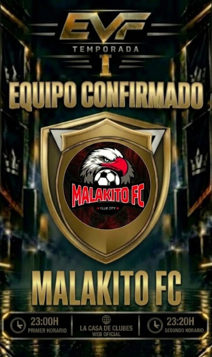 LigaEVF's tweet photo. @MALAKITOFC777 se une a @LigaEVF

Vienen para competir sin complejos, sorprender en cada partido y convertir cada jornada en una nueva conquista.

@LaCasadeClubes
@easportsfces
@_chocolate3000
@mundillo_futbol
@ComunidadClubes
@ComunidadClubs
@ComunidadCpro
#StopRacismo https://t.co/uoLOtIzcmv