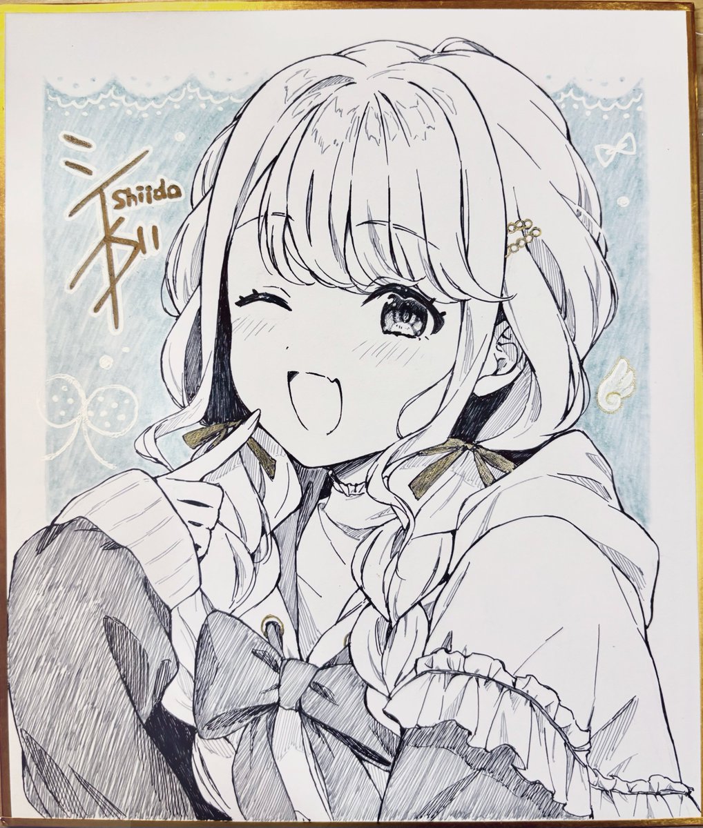 shiidaP_'s tweet photo. 前描いた色紙載せとこ https://t.co/AgeZZrBwj9