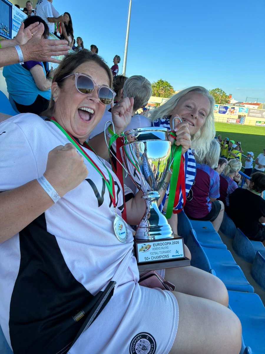 SCFCCommunity's tweet photo. Huge congratulations to our Women’s Walking Football team, crowned EuroCopa 50+ Walking Football Champions! 👏

For many in the squad, this journey began with learning to play football for the first time. Now they’re European champions, representing our club in Portugal. 🇵🇹💙 https://t.co/5FDQn5Zc8S