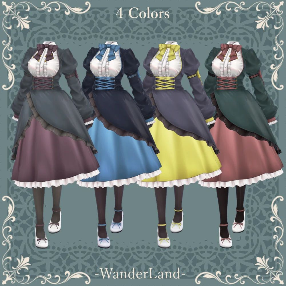 TOKYOAVATARGATE's tweet photo. 【NEW ARRIVAL】
WanderLand（@Wunder_3dcg）より、『Sincere Insignia』がTOKYO AVATAR GATEに登場🕊️

レイヤードのロングスカートと繊細な装飾が美しい、ゴシックな雰囲気のドレスです。
🖤

▼詳細・ご購入はこちら▼
https://t.co/cGzonejFRV https://t.co/stoc1pFhmF