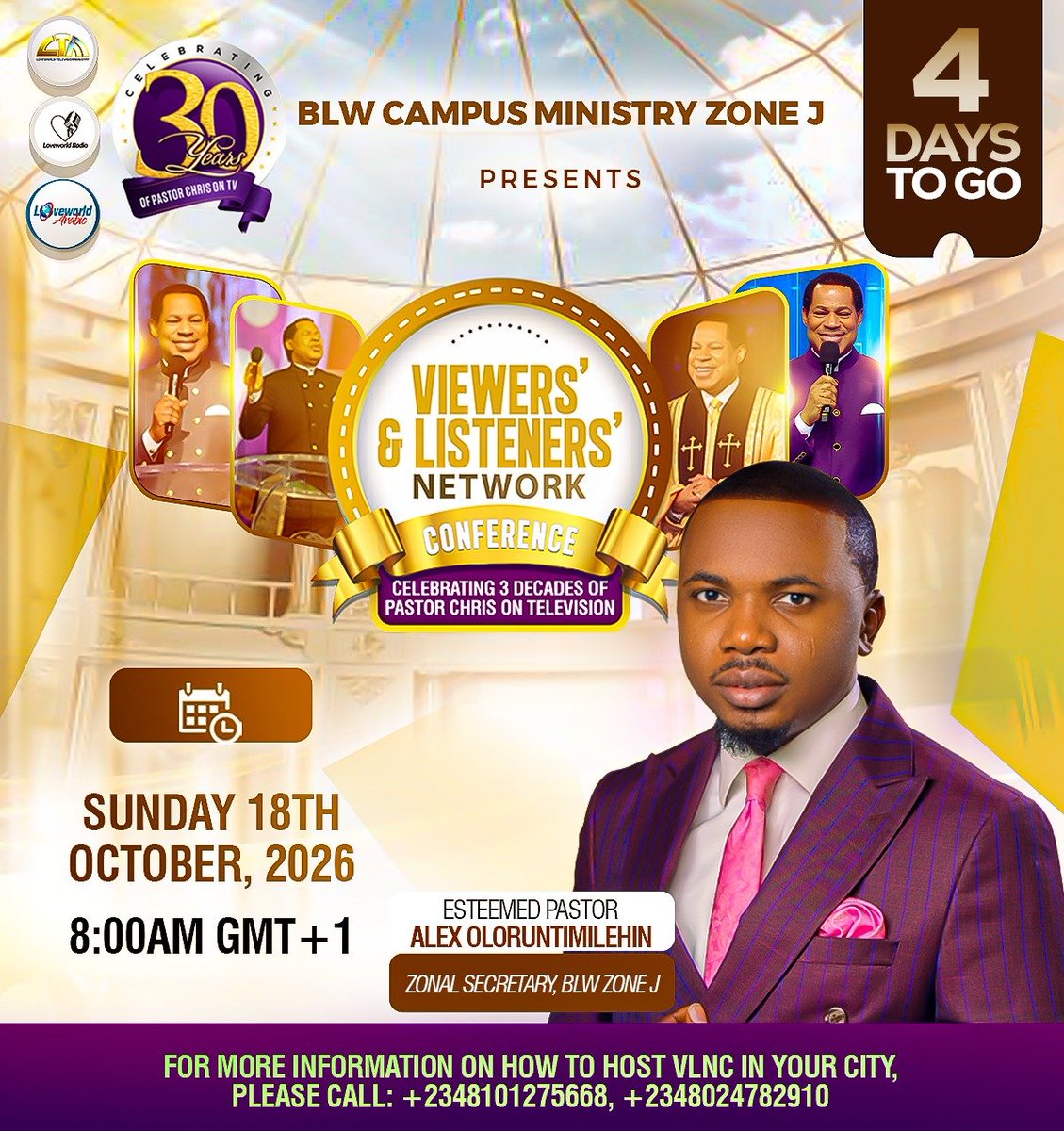 cloveworldtv's tweet photo. THE CLOCK IS TICKING ... IT'S  4DAYS TO GO &amp; THE #VLNC TRAIN WOULD BE IN BLW ZONE J! 🔥🔥🔥*

The excitement is building! Expectations are high! The atmosphere is getting charged!

🗓️ 18th Oct
🕗 8:00 AM GMT+1

Watch this space

#VLNC2026 #VLNCBLWZONEJ #VLNC #Campusministryrocks https://t.co/OJGadiQP7V