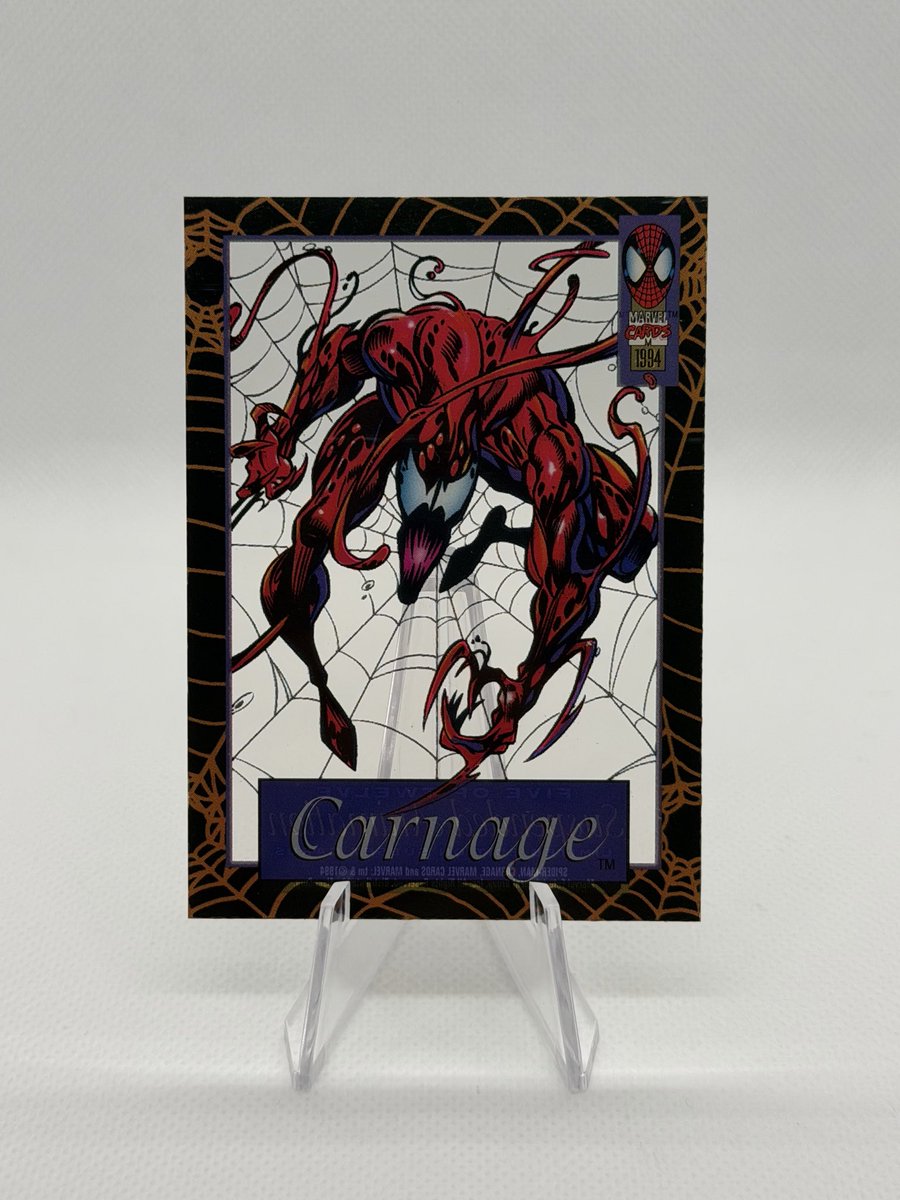 BreachwayCards's tweet photo. @LimitedCards @GotdemCards @ThickSkullCards @westcards28 @iminsearchof Some cool 90s Marvel inserts! 

Venom - $10 pwe 
Carnage - $6 pwe https://t.co/aCAr8Q9HjL