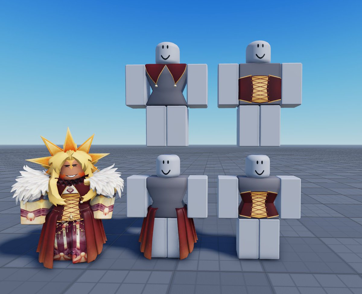 Wellimtoast's tweet photo. Alright the official FULL wave one of the jester sets are finally complete and out! 🌟

We have options for 2.0 &amp; both types of 1.0 torsos! Each set is broken down into 2-3 pieces for mix &amp; match! :D 

Find em here! -> https://t.co/lIjChTEj8l

#RobloxUGC #Roblox #RobloxDEV #UGC https://t.co/6q3Hvhqnnm