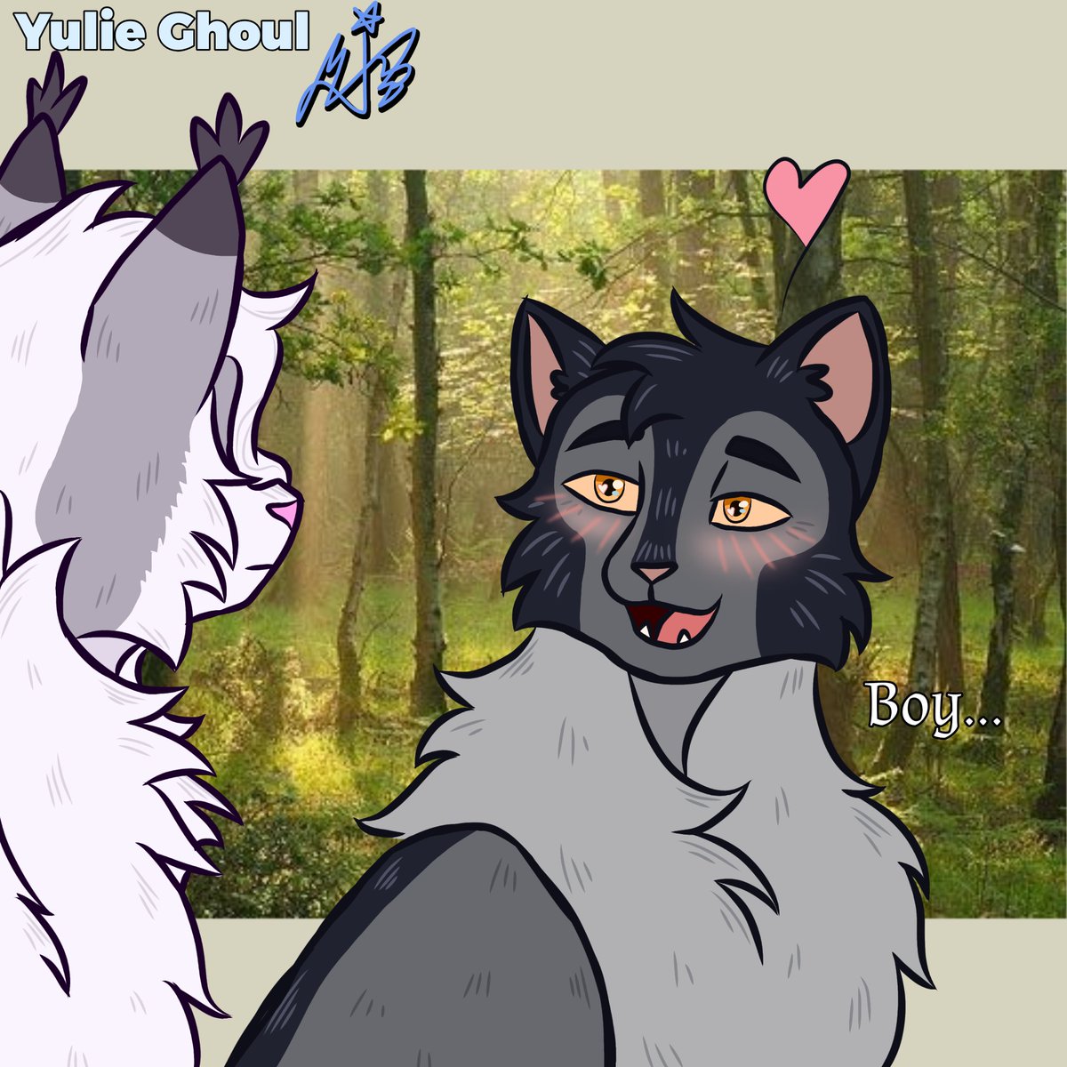 YulieGhoul's tweet photo. Warrior Cats Inktober 
Day 14 - Lovers
SilverGray x Aristocats🩷
#warriorcats #wc https://t.co/oytFZrCfWz