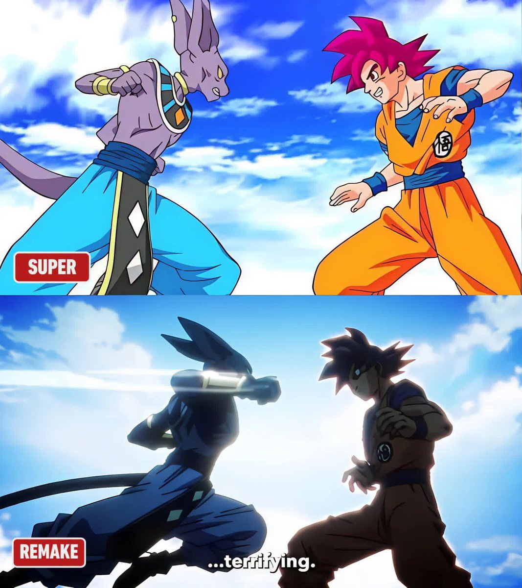 AnimexiZone's tweet photo. Super vs Remake https://t.co/MPRMQPnVrj