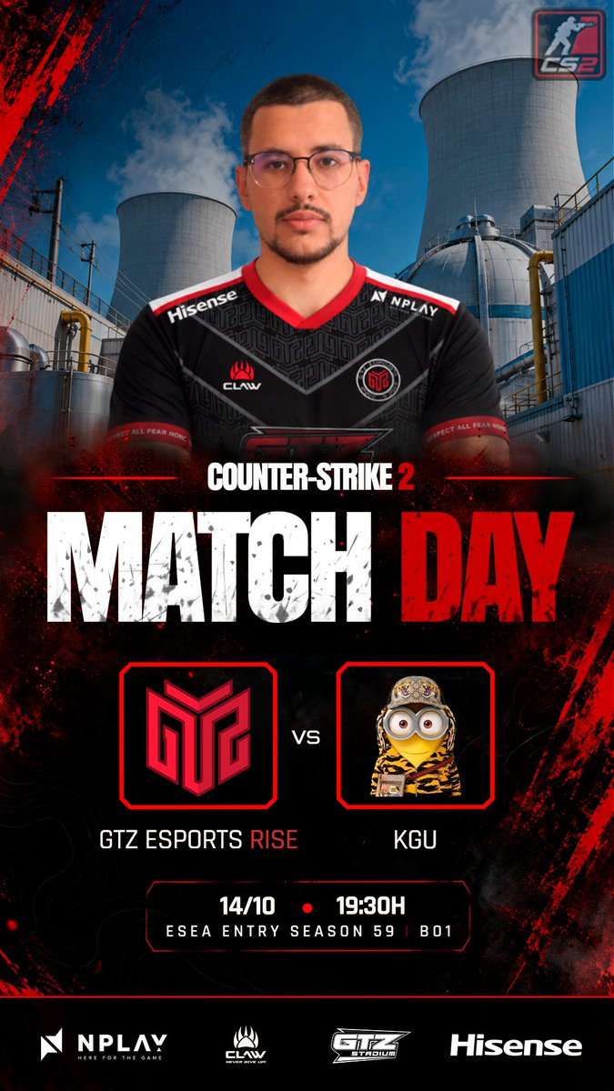 GTZEsports's tweet photo. Estamos de volta aos servidores da @ESEA Entry Season 59 para mais uma partida ⚔️
🆚: #KGU
🕖: 19:30H
📺: https://t.co/bW6jOA2jcV
Assiste toda a ação com BeastWizzTv🎙️
#GTZ #counterstrike https://t.co/4XqEyhcYN1