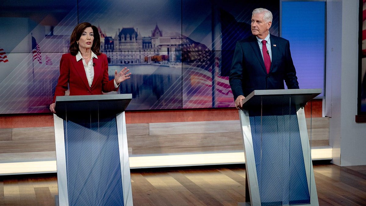 FNCGlobalNews's tweet photo. Nassau County Executive Brad Blakeman ripped Gov. Kathy Hochul on the debate stage Tuesday night, blaming her sanctuary state policies for the recent ICE shooting in the Bronx that left a 28-year-old Dominican national wounded — with a 5-year-old boy inside the vehicle.
"You have invited criminals to come into our state and prey on our communities," Blakeman fired back. "The reason why that happened is because of you, Kathy Hochul, and your immigration policies, where you actually invite people into our state, give them free everything, and you don't care whether they're criminals or not."
Hochul responded that Blakeman refused to condemn ICE's conduct, saying agents could have killed the child. Blakeman touted removing over 2,000 criminal illegal migrants from Nassau County through ICE cooperation — without raiding a single school, hospital, or church.
Full story here https://t.co/fH8mL905bW
