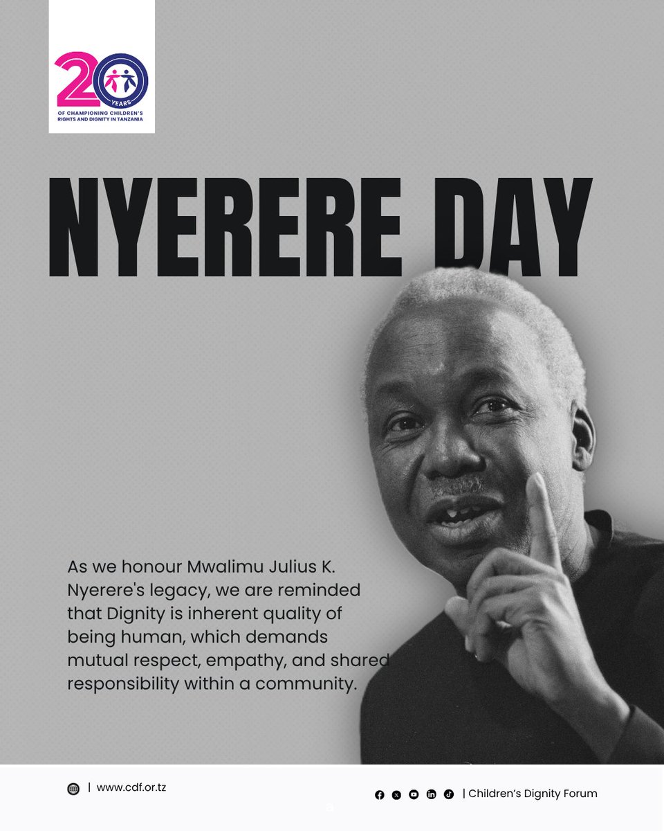 cdftz's tweet photo. Happy Nyerere Day!

#HappyNyerereDay #NyerereDay #MwalimuNyerere #BabaWaTaifa #CDFTanzania https://t.co/teegDj8ufG