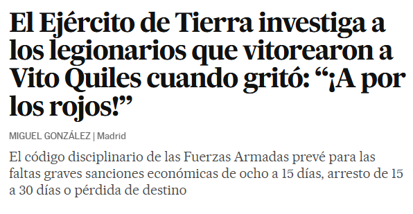 luisgonzaloseg's tweet photo. A mí, me expulsaron del Ejército por denunciar corrupción. Falta muy grave.

Al cabo Santos, le expulsaron tras una persecución por firmar un manifiesto antifranquista. Su expulsión fue firmada por Margarita Robles, que también me denunció por un tuit (y perdió).

En cambio, los legionarios que vitorearon a Vito Quiles cuando gritó "¡A por los rojos!", seguirán siendo militares y como mucho tendrán una multa, un arresto o pérdida de destino.

Así es cómo trata el Ejército español a los demócratas y los denunciantes y a los ultraderechistas.

Con el visto bueno de Margarita Robles, el Gobierno y el PSOE.

*********
📚En mi último libro, hablo sobre la corrupción, la farsa y lo que he vivido estos últimos años: ‘España, cara B. Farsa, corrupción y fraude’
https://t.co/RrJJUHl46I
