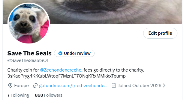 SaveTheSealsSOL's tweet photo. For those asking in the comments and DMs, I've already applied to get verified on X about 24 hours ago.

@X @Subscriptions Please get on this asap! https://t.co/YBNb8Iyok6