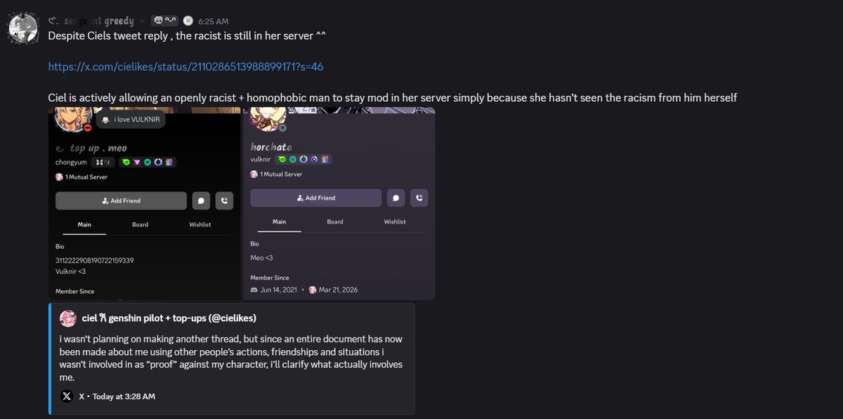 chimken_nuggie2's tweet photo. @nekominetwork I wonder if this is how you choose to interpret things? "no longer part of the team" does not equal no longer in the server https://t.co/JbIHQWlmdK