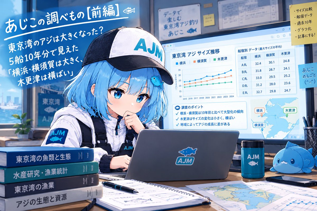 TOKYOAJIKO's tweet photo. あじこの調べもの【前編】 — 東京湾のアジは大きくなった？ 5船10年分で見えた「横浜・横須賀は大きく、木更津は横ばい」｜アジマニア・ドット・トーキョー 
https://t.co/WzRrO7cNzO https://t.co/G8UjkfYflV