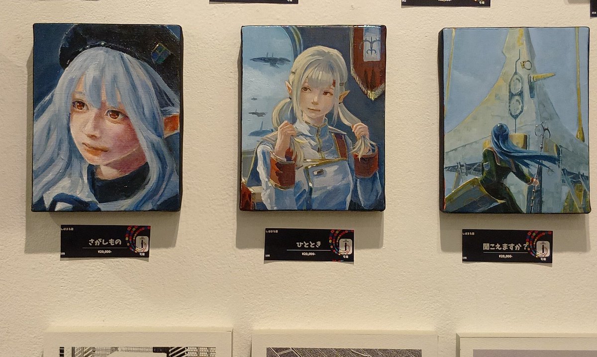 shipomaruya's tweet photo. 本日から0号展はじまりました！
『さがしもの』『ひととき』『聞こえますか？』の油彩3点を展示いただいています。小さな０号に、宇宙艦隊計画の世界観を詰め込みました

10/14（水）〜11/3（火）
11:00〜20:00
デザインフェスタギャラリー原宿 EAST 303
東京都渋谷区神宮前3-20-2 https://t.co/TtDyB4wqJb