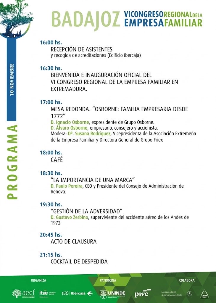 AeefExt's tweet photo. 📢 Nuevo programa del VI Congreso Regional de la Empresa Familiar en Extremadura.

🗓️ Consulta ya el programa actualizado y descubre todos los detalles de esta cita con la empresa familiar extremeña.

https://t.co/3V4gyeWs0y

🤝¡Os esperamos! https://t.co/XtDcI9D52i