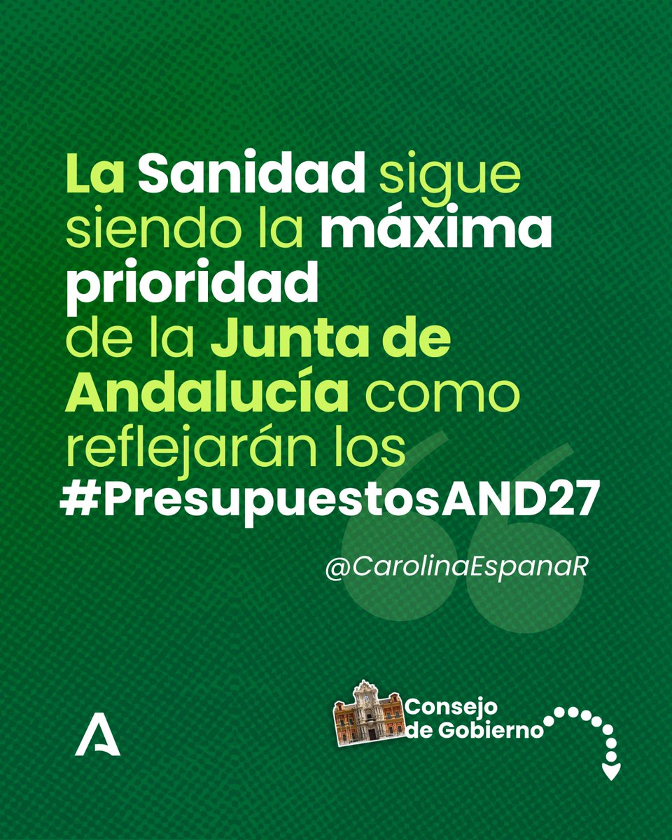 AndaluciaJunta's tweet photo. 🔊@CarolinaEspanaR: El #CGobAND se prepara ya para recibir los #PresupuestosAND27.
Volveremos un año más a cumplir con el calendario presupuestario, volveremos a cumplir con la ley y con el Estatuto de Autonomía. https://t.co/xXDFH56Xh1