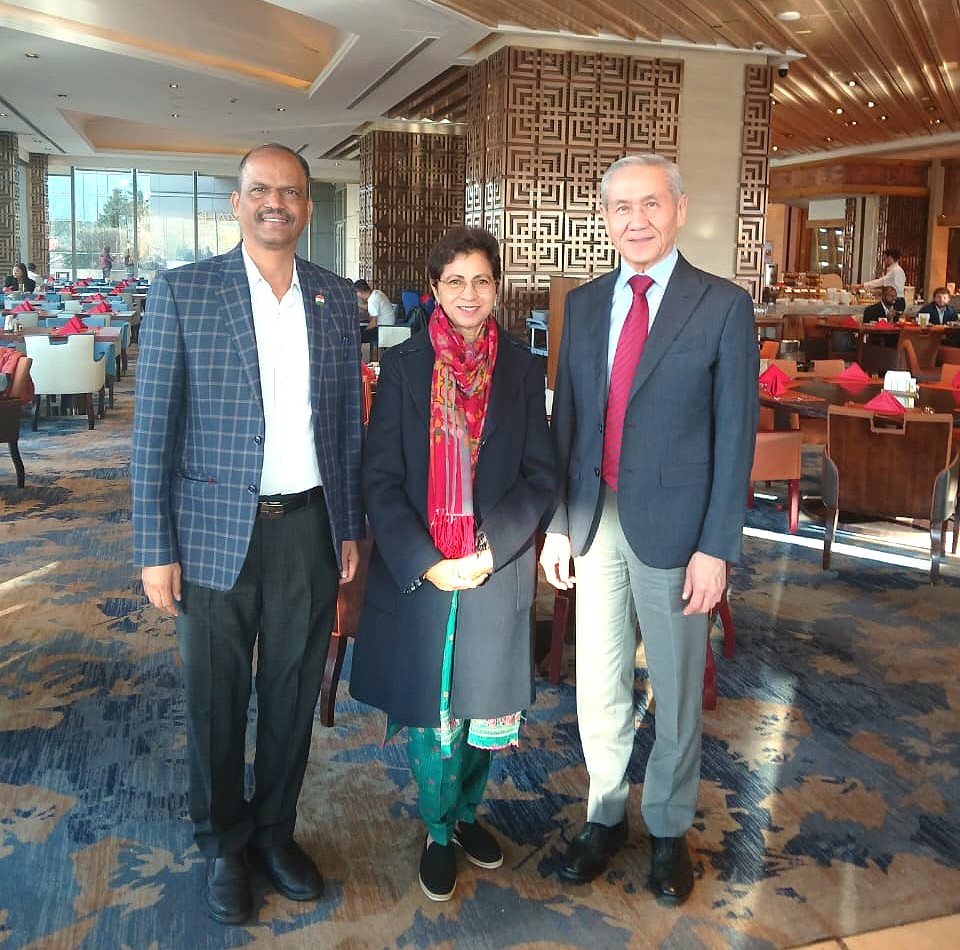 IndiainMongolia's tweet photo. On 14 Oct 2026, HE Mr Enkhbayar, former (third) President of Mongolia met with Hon’ble MP Kumari Selja, leader of the Women Parliamentary Delegation of India participating in the World Women Parliamentarians’ Forum in Ulaanbaatar and discussed various issues of mutual interest. HE Mr Atul Malhari Gotsurve, Ambassador of India to Mongolia was present.
#भारत #India #Mongolia #Sansad #Democracy
@MEAIndia @IndianDiplomacy @sansad_tv @ParliamentMN